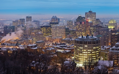 Skyline - Montreal, Quebec, Canada at Twilight (Jim Trodel)  [flickr.com]  CC BY-SA 
License Information available under 'Proof of Image Sources'